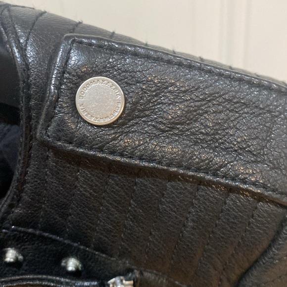 New BCBG BCBGMaxazria Black Moto Biker Leather Jacket Blake - Picture 12 of 14